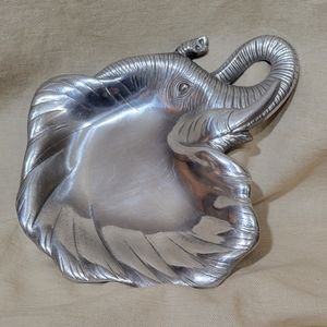 Vintage Silver tone  Arthur Court Elephant Tray/Lovely! 1987